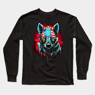 Patriotic Hyena Long Sleeve T-Shirt